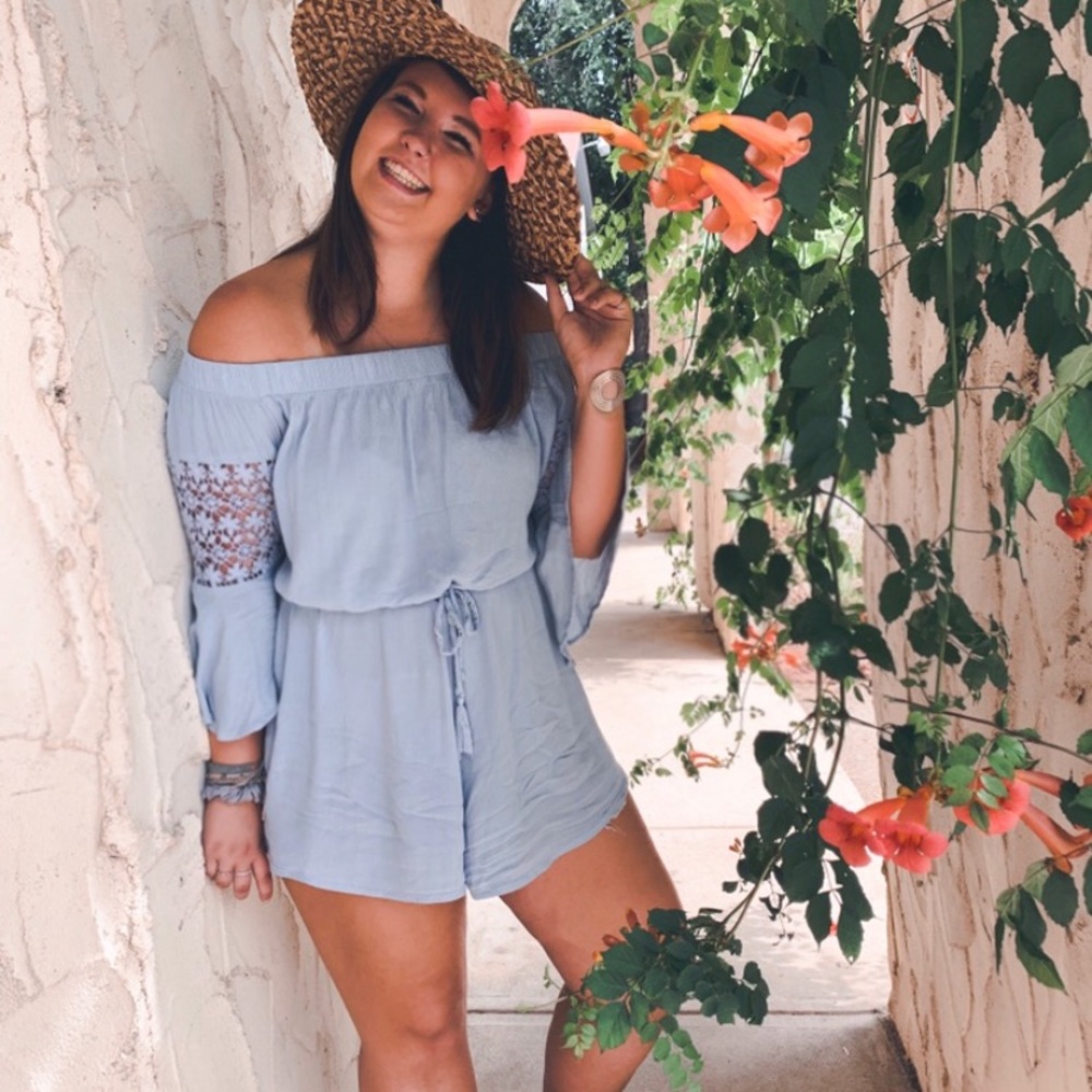 Blue Lace Romper